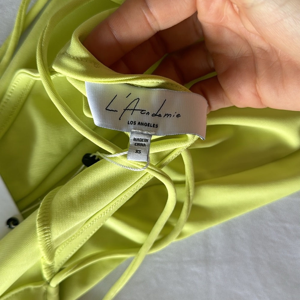 REVOLVE Mira Midi Dress in Limelight L'Academie - NWT - Picture 5 of 5